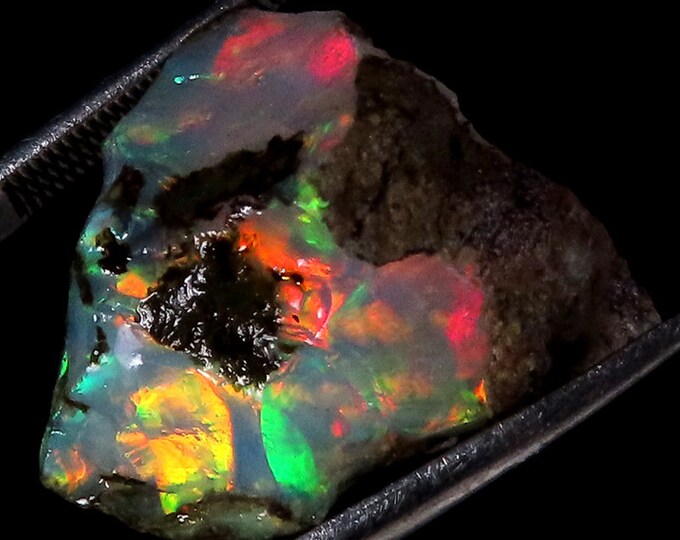 Classic Top Grade Quality 100% Natural Welo Fire Ethiopian Opal Fancy Rough Loose Gemstone For Making Jewelry 17x17x11 MM 11.50 Cts.