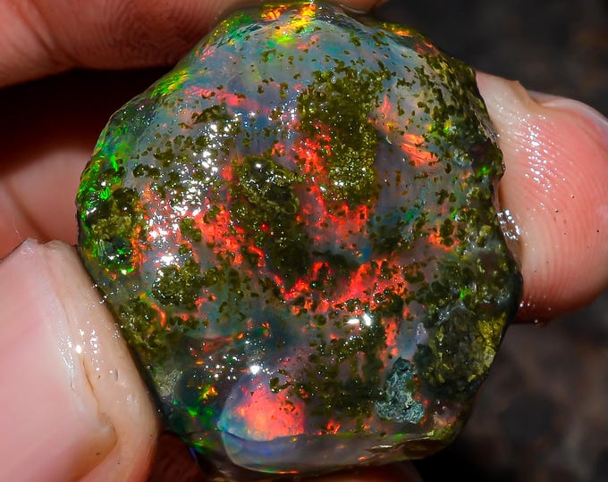 Opal Rough Gemstone, Natural Crystal Opal Rough,Welo Fire Crystal Opal, Flashy Fire Specimens Ethiopian Opal Raw, Oil Opal Rough, 40.00 Cts.