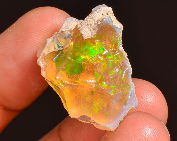 Unique Top Grade Quality 100% Natural Welo Fire Ethiopian Opal Fancy Rough Loose Gemstone For Making Jewelry 24X18X14 MM 21.50 Cts. KR57-3
