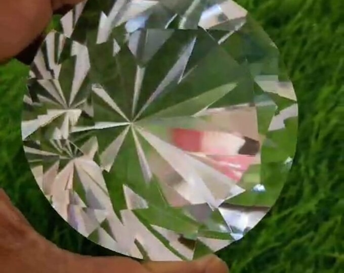 735 Carat Real Tibetan Himalayan  High Altitude Clear Crystal Quartz Amazing Diamond Cut Round Table Décor Spiritual Reiki Healing quartz