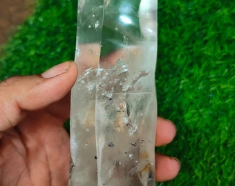 Natural Clear Quartz Obelisk: Crystal Tower Wand, Reiki Healing