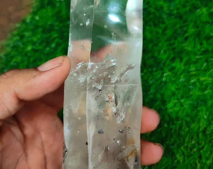 Natural Clear quartz obelisk,Quartz Crystal tower,Large Crystal tower,Crystal wand point,Healing magic wand,Reiki healing,Crystal Gift HCH01
