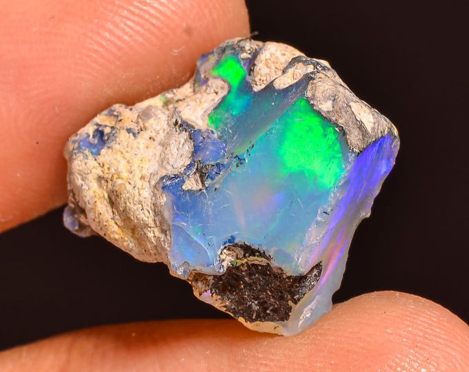 Terrific Top Grade Quality 100% Natural Welo Fire Ethiopian Opal Rough Loose Gemstone For Making Jewelry 17X14X9 MM 11.00 Cts. KR61-123