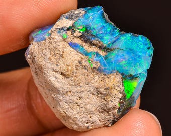 Ethiopian Opal Rough Gemstone: Natural Welo Fire Opal for Jewelry Making.