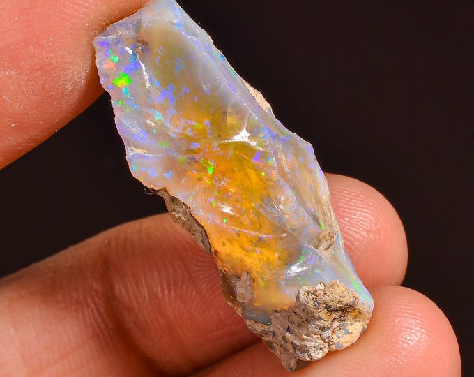 Outstanding Top Grade Quality 100% Natural Welo Fire Ethiopian Opal Rough Loose Gemstone For Making Jewelry 30X11X10 MM 14.50 Cts. KR57-25