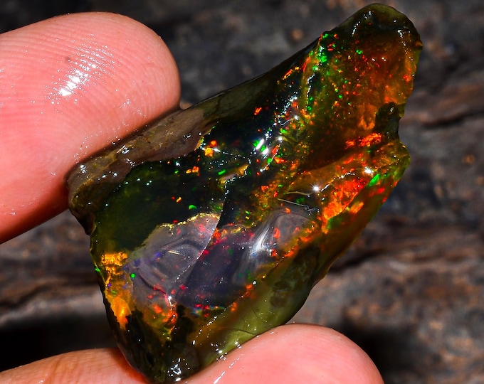 Opal Rough Gemstone, Natural Crystal Opal Rough,Welo Fire Crystal Opal, Flashy Fire Specimens Ethiopian Opal Raw, Oil Opal Rough, 20.00 Cts.