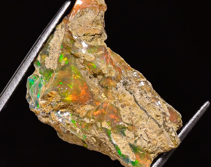 Excellent Top Grade Quality 100% Natural Welo Fire White Ethiopian Opal Rough Loose Gemstone For Making Jewelry 27X15X09 MM 14.5Cts. OM12-40