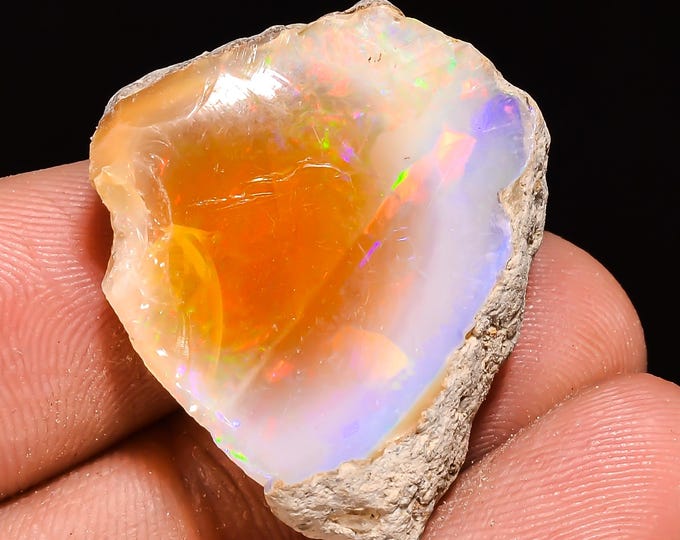 28.05 Cts. 100% Natural Welo Fire Ethiopian Opal Rough Loose Gemstone 27X22X10 MM