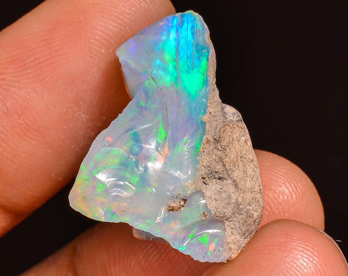 100% Natural Wire Fire Ethiopian Opal Rough Loose Gemstone 22X16X11MM 13.50 Cts.