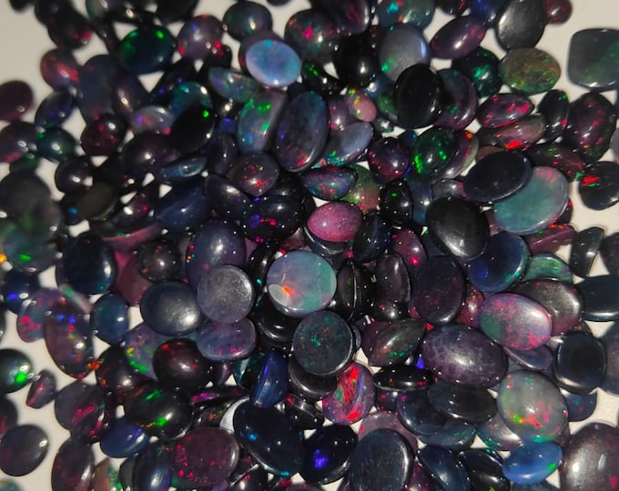 Natural Ethiopian Black Opal Smooth Cabochon, Multi Fire Opal - black Opal - Opal Stone Cabochon 660 carat wholesale lot