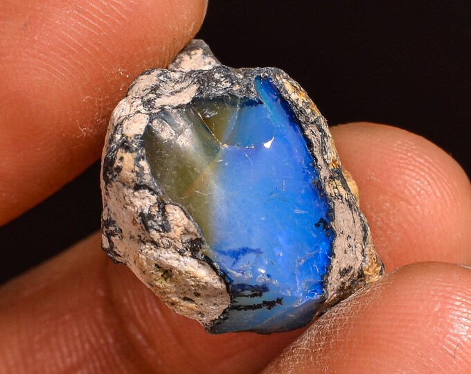 Superb Top Grade Quality 100% Natural Welo Fire Ethiopian Opal Fancy Rough Loose Gemstone For Making Jewelry 19X18X10 MM 12.00 Cts. KR61-19