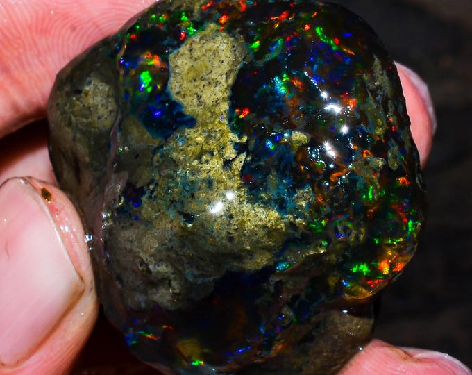 Opal Rough Gemstone, Natural Crystal Opal Rough,Welo Fire Crystal Opal, Flashy Fire Specimens Ethiopian Opal Raw, Oil Opal Rough,107.00 Cts.