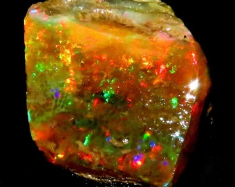 207.95 Ct Black Opal Raw Crystal | Natural Opal Rough Stone 30x30x35 mm