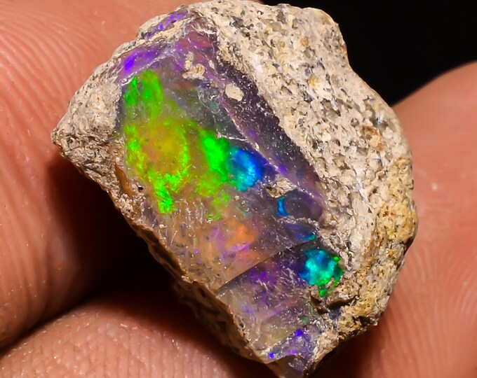 10.5 Cts. 100% Natural Welo Fire Ethiopian Opal Rough Loose Gemstone 16x12x08 MM