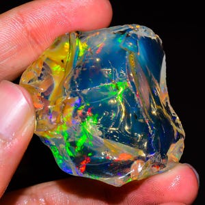 186.50 Ct Natural Ethiopian Opal Rough | Welo Fire Raw Gemstone 45x42 mm