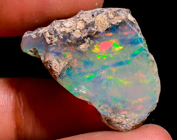 AAA+ Grade Natural Ethiopian Opal Rough Lot, Welo Fire Opal Raw, Opal Crystal, Raw Opal Stone Opal, Dry Opal Gemstone Raw 24.00 Cts.