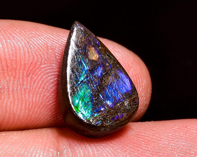 Splendid Top Grade Quality 100% Natural Ammolite Pear Shape Cabochon Loose Gemstone For Making Jewelry 15X10X4 MM 06.00 Cts. KR41-43