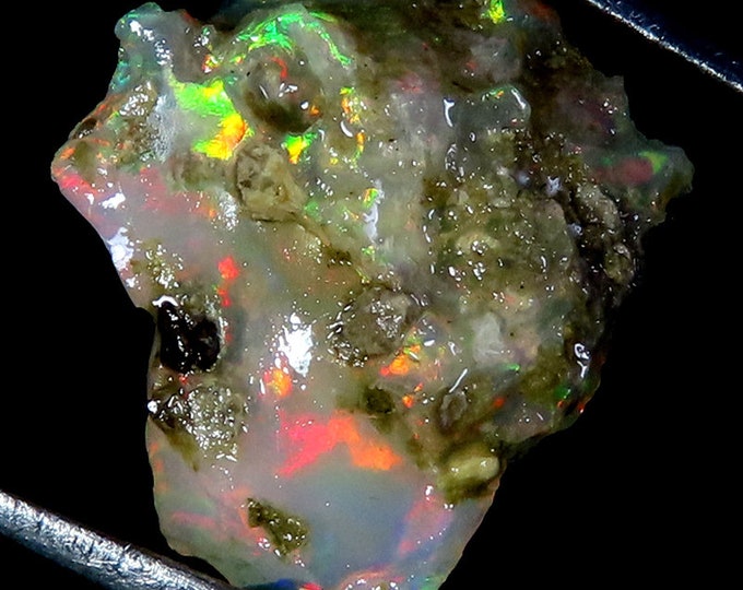 Superb Top Grade Quality 100% Natural Welo Fire Ethiopian Opal Fancy Rough Loose Gemstone For Making Jewelry 13X15X09 MM 06.30 Cts.