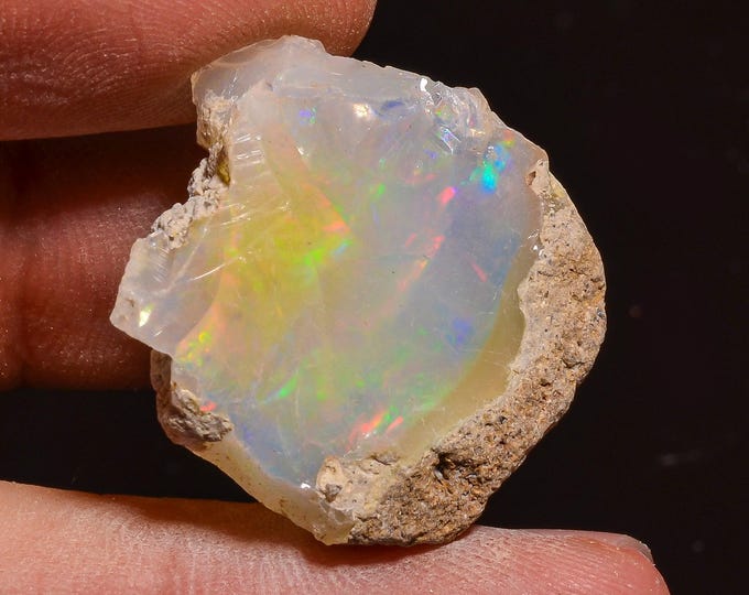 Mind Blowing Top Grade Quality 100% Natural Welo Fire Ethiopian Opal Rough Loose Gemstone For Making Jewelry 24X23X8 MM 22.00 Cts. KR58-24
