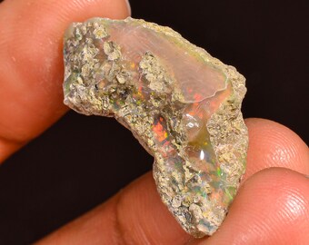 Ethiopian Opal Rough: Large Raw Fire Opal Gemstone (15 Cts.)