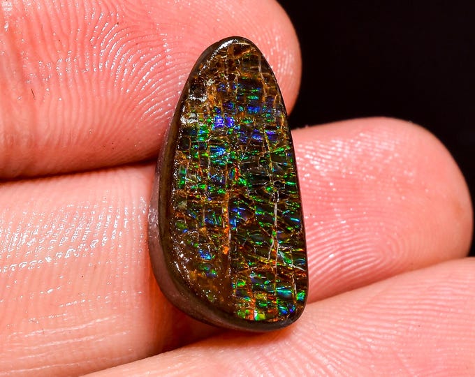Excellent Top Grade Quality 100% Natural Ammolite Fancy Shape Cabochon Loose Gemstone For Making Jewelry 18X9X4 MM 09.50 Cts. KR41-32