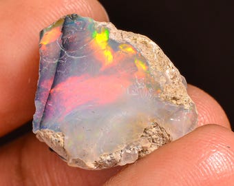 Welo Fire Ethiopian Opal Rough Gemstone: Jewelry Making (19X16X9 MM, 10.50 Cts.)