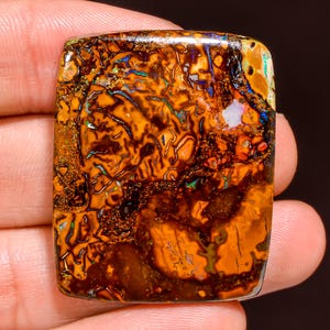Ópalo Boulder 100 % natural de excelente calidad, forma radiante, cabujón suelto, piedra preciosa para joyería, 37 x 30 x 5 mm, 69,00 cts, KR44-53