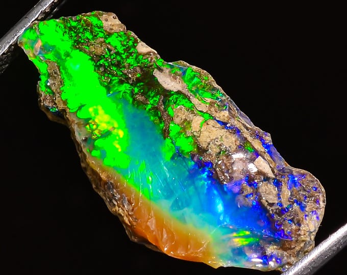 8.5 Cts. 100% Natural Welo Fire Ethiopian Opal Rough Loose Gemstone 25x11x7 MM