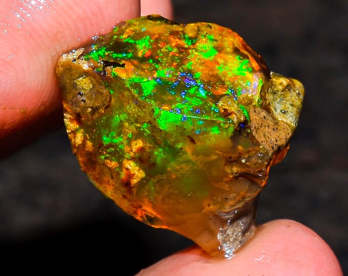 Opal Rough Gemstone, Natural Crystal Opal Rough,Welo Fire Crystal Opal, Flashy Fire Specimens Ethiopian Opal Raw, Oil Opal Rough, 11.50 Cts.