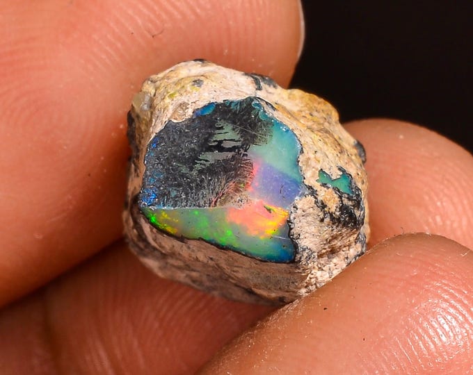 Wonderful Top Grade Quality 100% Natural Welo Fire Ethiopian Opal Rough Loose Gemstone For Making Jewelry 14X11X9 MM 07.50 Cts. KR61-75