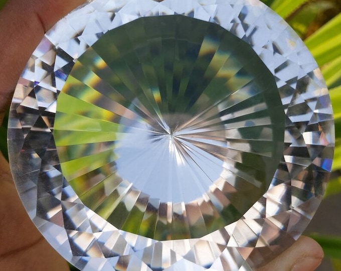 Natural 99% Clear Real Tibet Himalayan Crystal Quartz  | Himalayan Healing Crystal | Diamond Faceted Crystal Point. 1000 Gram Plus