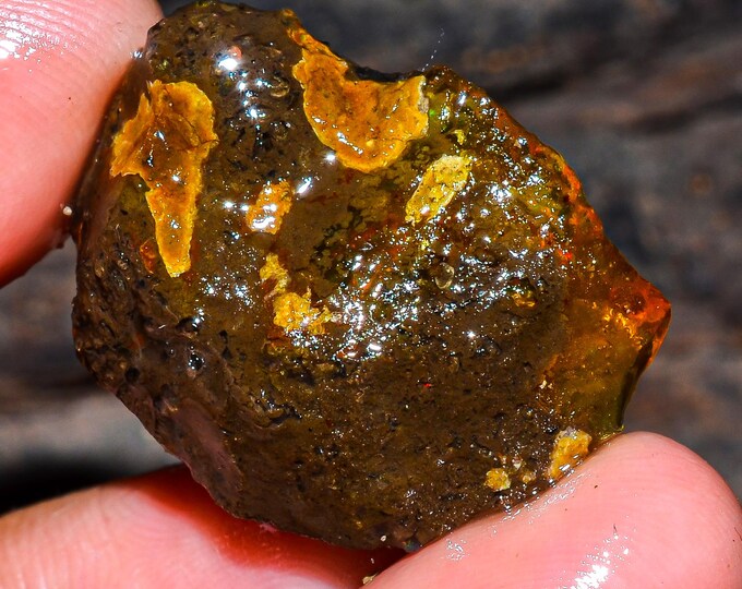 Opal Rough Gemstone, Natural Crystal Opal Rough,Welo Fire Crystal Opal, Flashy Fire Specimens Ethiopian Opal Raw, Oil Opal Rough, 16.00 Cts.