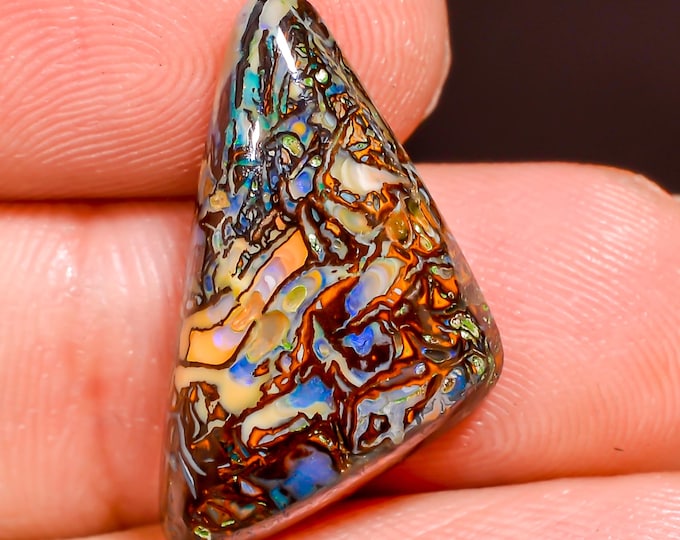 Marvellous Top Grade Quality 100% Natural Boulder Opal Fancy Shape Cabochon Loose Gemstone For Making Jewelry 21X12X5 MM 10.00 Cts. KR44-26