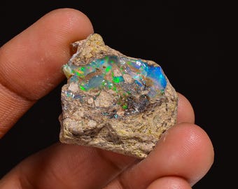 Welo Ethiopian Opal Rough Gemstone: Natural Fire Opal for Jewelry Making