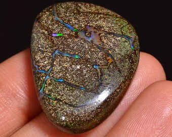 Boulder Opal Cabochon: Natural Gemstone for Jewelry Making (30X22X7 MM, 43.50 Cts.).