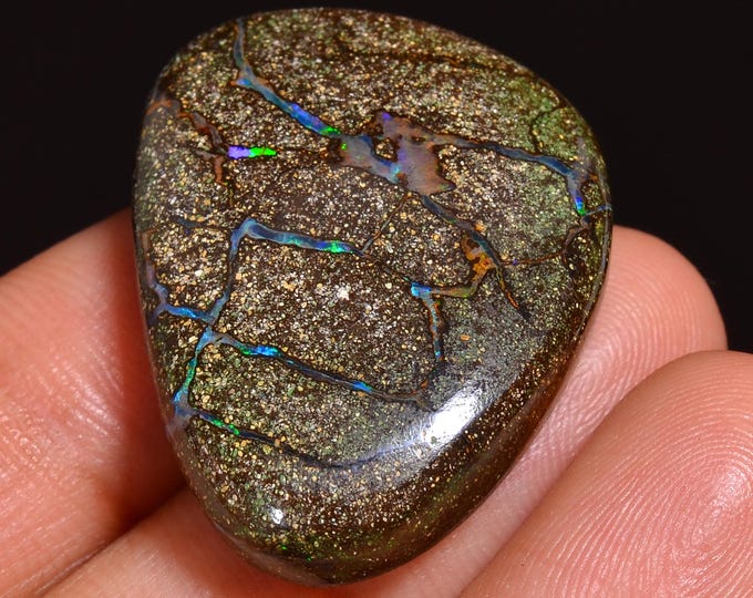 Terrific Top Grade Quality 100% Natural Boulder Opal Fancy Shape Cabochon Loose Gemstone For Making Jewelry 30X22X7 MM 43.50 Cts. KR64-2