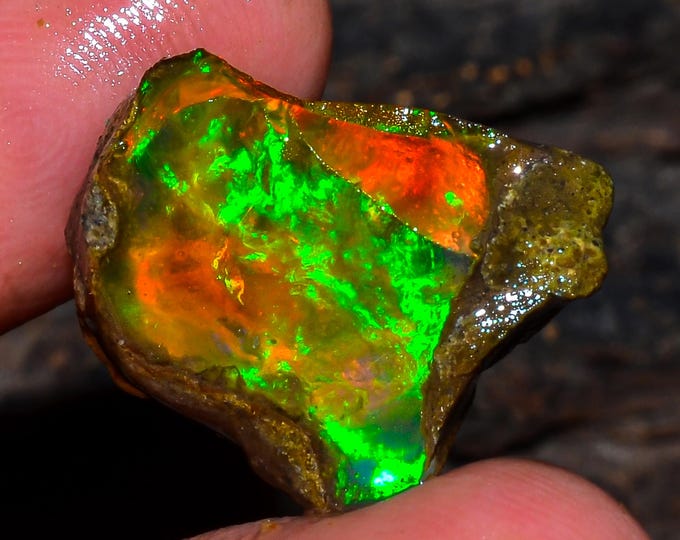 Opal Rough Gemstone, Natural Crystal Opal Rough,Welo Fire Crystal Opal, Flashy Fire Specimens Ethiopian Opal Raw, Oil Opal Rough, 16.00 Cts.