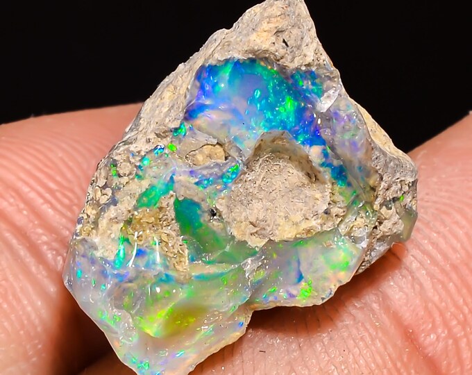 14.50 Cts. 100% Natural Welo Fire Ethiopian Opal Rough Loose Gemstone 20X17X12 MM