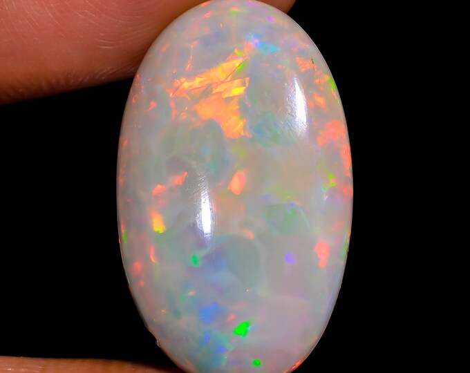 Outstanding Top Grade Quality 100% Natural White Ethiopian Opal Oval Shape Cabochon Gemstone For Making Jewelry 24X15X6 MM 10.50 Cts KR40-17