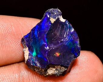 Beautiful Top Grade Quality 100% Natural Welo Fire Blue Ethiopian Opal Rough Loose Gemstone For Making Jewelry 19X15X8 MM 10.5 Cts. KR04-4