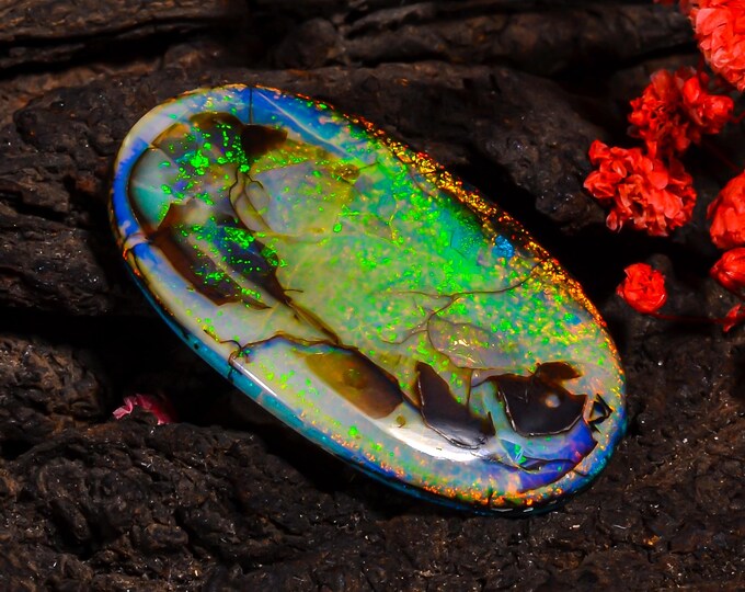 Monarch Opal Sterling Fine Opal Gems Fancy Shape Doublet Loose Monarch Opal For Making Jewelry Top quailty Opal 40X24X4 MM 20.00 Cts. KR43-3