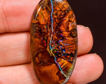 Natural Koroit Boulder Opal Cabochon: Australian Gemstone (39X20X5 MM)