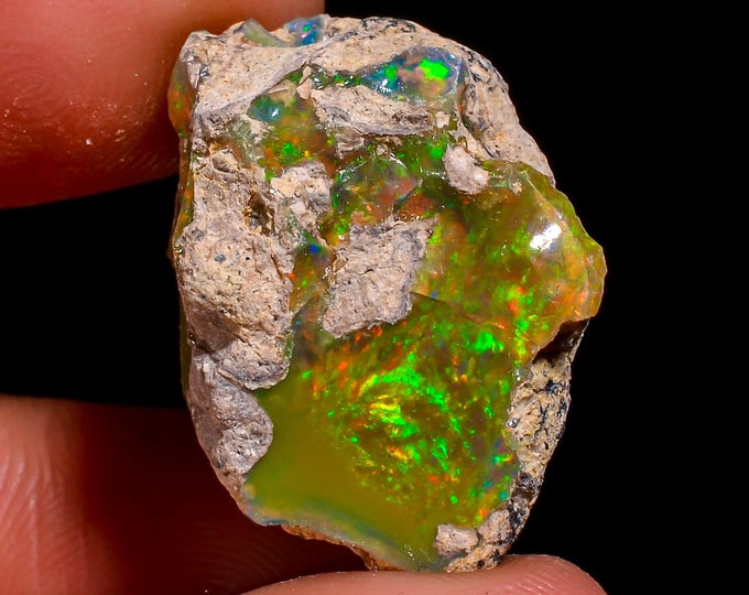Natural Ethiopian Opal Rough Lot, Welo Fire Opal Raw, Opal Crystal, Raw Opal Stone Opal, Dry Opal Gemstone Raw 18 Cts., 22x14x11mm.