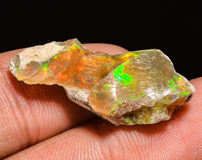 10.00 Cts. 100% Natural Welo Fire Ethiopian Opal Rough Loose Gemstone 27x11x09 MM
