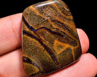 Boulder Opal Cabochon: Natural Australian Gemstone for Jewelry Making (33X28X6 MM, 61.50 Cts.)