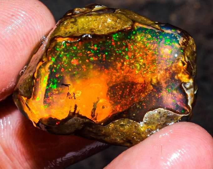 Opal Rough Gemstone, Natural Crystal Opal Rough,Welo Fire Crystal Opal, Flashy Fire Specimens Ethiopian Opal Raw, Oil Opal Rough, 34.00 Cts.