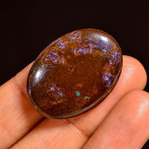 Elegant Top Grade Quality 100% Natural Boulder Opal Oval Shape Cabochon Loose Gemstone For Making Jewelry 28X21X6 MM 34.50 Cts. KR62-17