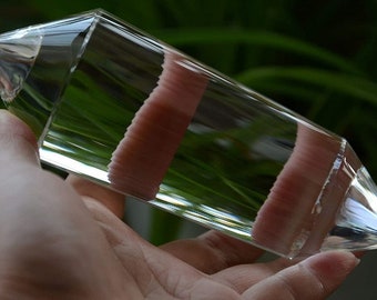 Hand Cut 64 Sided Vogel Quartz Wand: Tibetan Himalayan Crystal Healing