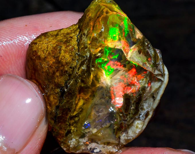 Opal Rough, Natural Crystal Opal Rough, Welo Fire Crystal Opal, Oil Opal Rough, 55.00 Cts.