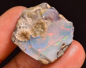 Welo Fire Ethiopian Opal Rough Gemstone: Jewelry Making (23X20X11MM, 23.50 Cts.)
